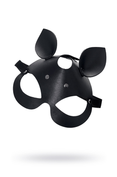 Pecado BDSM Maska, sa mačjim ušima, prirodna koža, crna