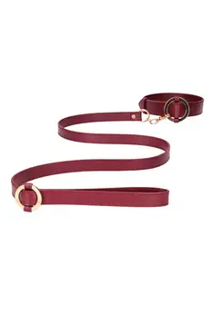 Ogrlica sa povodcem ouch ouch! - Collar With Leash - Burgundy