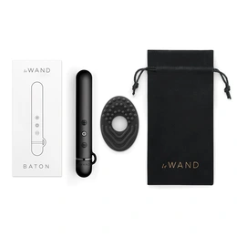Le Vand Baton silikonski mini luxuzni vibrator tamni hrom