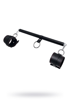 Pecado BDSM komplet za vezivanje, 3 tačke fixacije, odstojnik, lisice, koža, crna