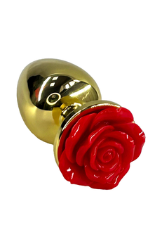 Zlatni čep od analnog čepa u obliku crvene ruže (Large)