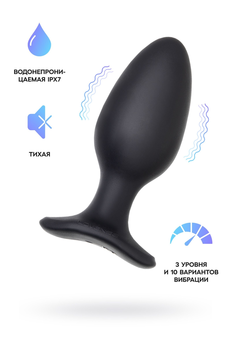 Analna čaura lovense Hush 2 (l), silikon, Crna, 12,1 cm