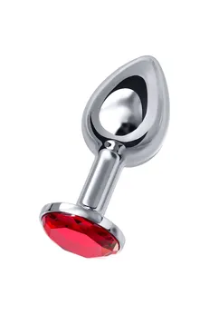 Analna čaura Metal bi TOIFA, metal, srebro, sa Rubin kristalom, 7,5 cm, Ø 3 cm, 145 g