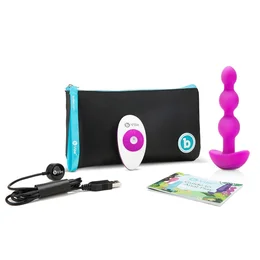 Analne premium perle sa 2 motora B-Vibe triplet Anal Beads Fuchsia