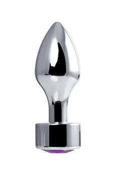 Analna čaura komada-grubi, metal, srebro, sa kristalom ljubičastim, 9,5 cm, Ø 3,5 cm, 130