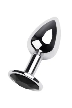 Analna čaura Metal bi TOIFA, metal, srebro, sa crnim kristalom, 7 cm, Ø 2,8 cm, 50 g