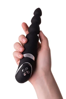 Analni vibracioni stimulator, silikon, Crna, 20,7 cm (u paketu)