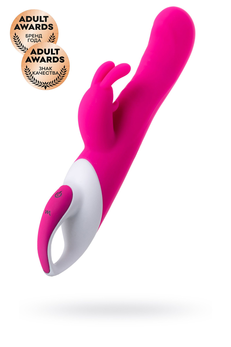 Jos Elli vibrator sa klitorisnim stimulatorom, zagrejan, silikon, roze, 21,5 cm