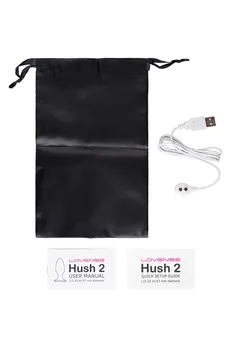 Analna čaura lovense Hush 2 (l), silikon, Crna, 12,1 cm