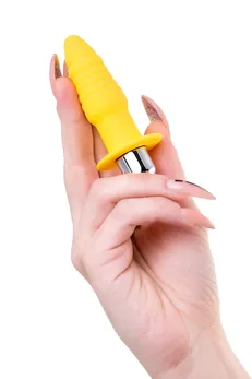 Analna vibraciona čahura-trbušnjaci, otporna na vlagu, silikon, žuta, 11 cm