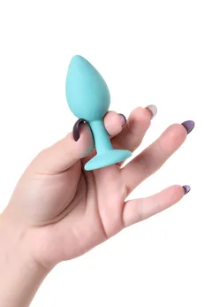 Analna čaura-Grumpi, silikon, sa prozirnim kristalom, plava, 2,7 cm