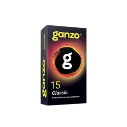 Ganzo Classic kondomi, klasični, latex, 18 cm, 15 kom