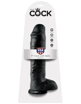 Dildo na usisnoj čaši 11 Cock with Balls crni King Cock