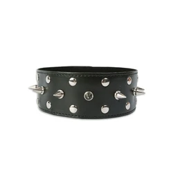 Široka ogrlica sa zakovicama i šiljcima-slane stvari