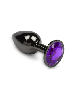 Analni čep mala ljubičasta sa kristalom, grafit-slane stvari, 6 cm