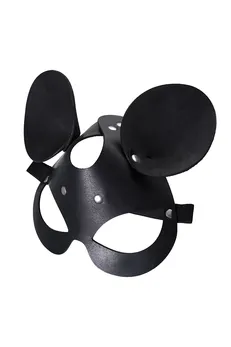 Pecado BDSM Maska, sa ušima miša, koža, crna