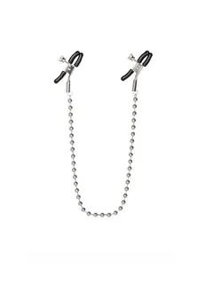 Kopče za štipaljke (nakit) za bradavice sa lancem Silver Beaded Nipple Clamps