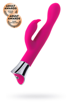 Jos Loli vibrator sa klitorisnim stimulatorom, flexibilna glava, silikon, ružičasta, 21,6 cm