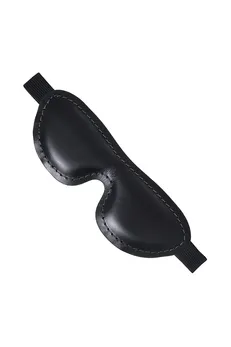 Pecado BDSM Maska, mekana zatvorena ovalna, prirodna koža, crna