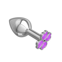 Srednja analna čaura Srebrna detelina sa kristalom jorgovana