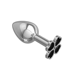 Analna čaura mala Srebrna detelina sa crnim kristalom