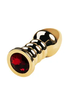 Analna čaura Metal bi TOIFA, metal, zlato, sa crvenim kristalom, 10,5 cm, Ø 4 cm, 165 g