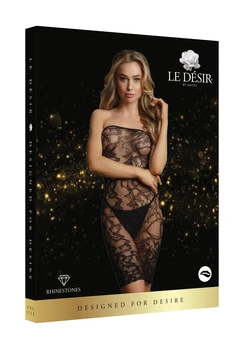 Mini haljina bez naramenica Star rhinestone (crna) sa rhinestonesom.