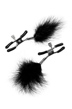 Stezaljke za bradavice Toifa Theatre, metal sa puhom, crne