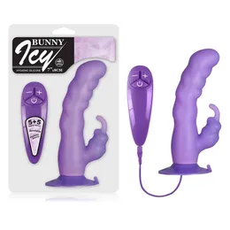 Vibrator sa klitorisnim stimulatorom na usisnoj čaši Bunni Ici ljubičasta