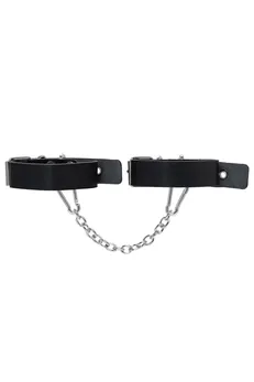 Pecado BDSM okovi, od jedne trake sa ušicama, koža, crna