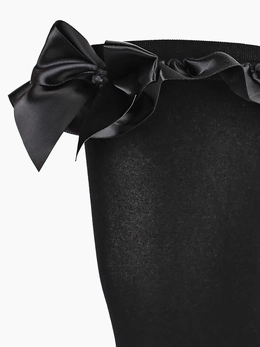 Čvrste crne čarape sa satenskim mašnama (Sense) S / M