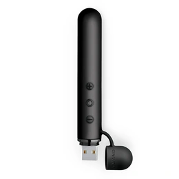 Le Vand Baton silikonski mini luxuzni vibrator tamni hrom