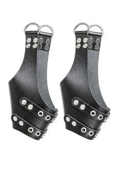 Vešalica Pecado BDSM, gruba sa ušicama, koža, crna