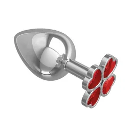 Velika analna glavčina Srebrna detelina sa crvenim kristalom