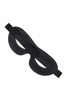 Pecado BDSM Maska, otvorena ovalna, prirodna koža, crna