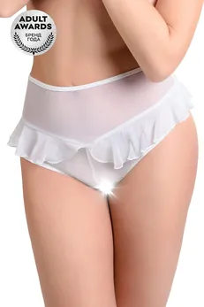Erotske gaćice sa visokim rastom Erolanta lana, bele (42-44)