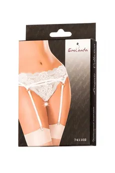 Erotski komplet Erolanta Lingerie Collection: pojas za čarape i gaćice čipka, bela (50-52)