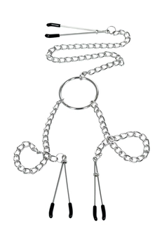Stezaljke za bradavice i klitoris Theatre bi TOIFA na lancu, metal, srebro