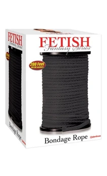 Uže za fixiranje u zavojnici Fetish Fantasi Series Bondage Rope 200 Feet-Black