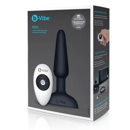 Analni premium pluta sa 3 motora B-Vibe Trio plug Black