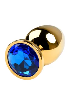 Analna čaura Metal bi TOIFA, metal, zlato, sa plavim kristalom, 9,5 cm, Ø 4 cm, 145 g