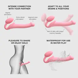 Flexibilni strapon Strap-on-me Semi-Realiste, roze, M