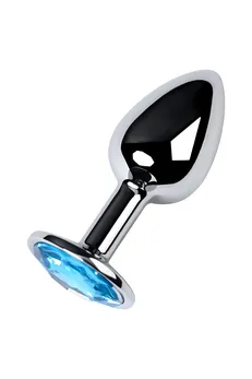 Analna čaura Metal bi TOIFA, metal, srebro, sa plavim kristalom, 7 cm, Ø 2,8 cm, 50 g