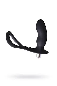 Levett stimulator prostate Medaps dodatnim prstenom, silikon, Crna, 10,8 cm