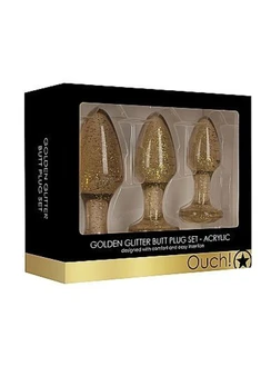 Acrilic Goldchip Butt Plug Set akrilnih analnih čepova