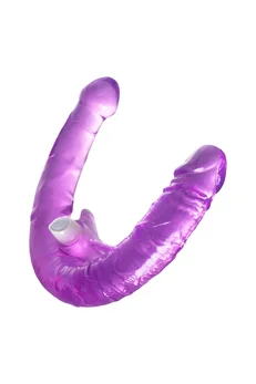 Dildo dvostrani sa VIBROPULOM TOYFA Double Dildo with Vibro Bullet, TPR, ljubičasta, 35 cm