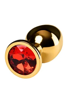 Analna čaura Metal bi TOIFA, metal, zlato, sa crvenim kristalom, 8 cm, Ø 3,4 cm, 85 g