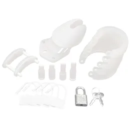 Silikonski beli kavez čednosti za penis sa bravom