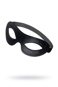 Pecado BDSM Maska, otvorena ovalna, prirodna koža, crna