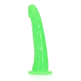Slim dildo na usisnoj čaši Luminiscentni-15,5 cm
